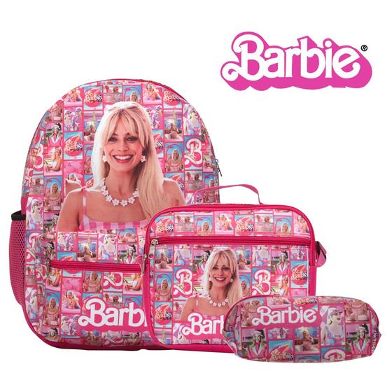 Imagem de Kit Mochila Infantil Feminina Barbie Juvenil Envio Imediato