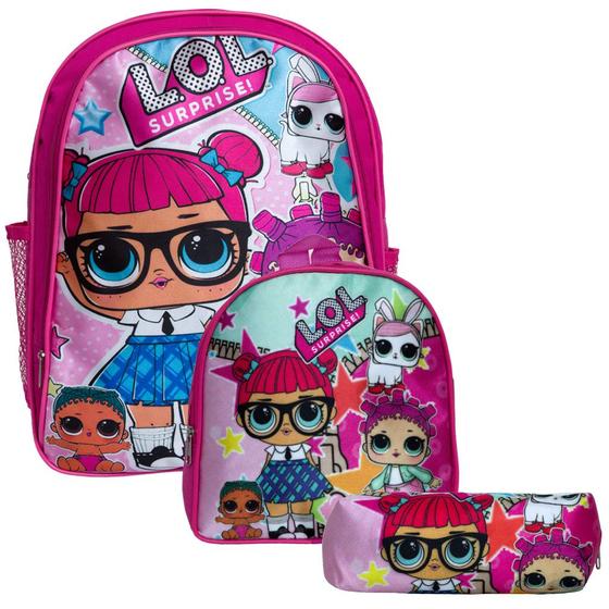 Imagem de Kit Mochila Infantil Feminina LOL Surprise Passeio Costas