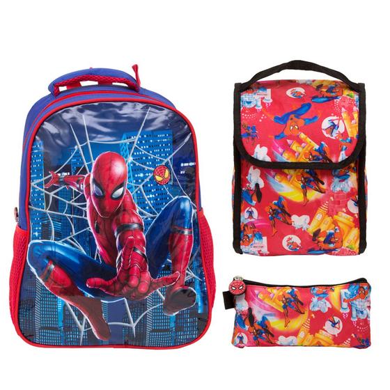 Imagem de Kit Mochila Infantil G Homem Aranha Creche Passeio Costas