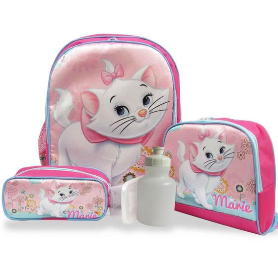 Imagem de Kit Mochila Infantil Gatinha Marie Tam G Costas