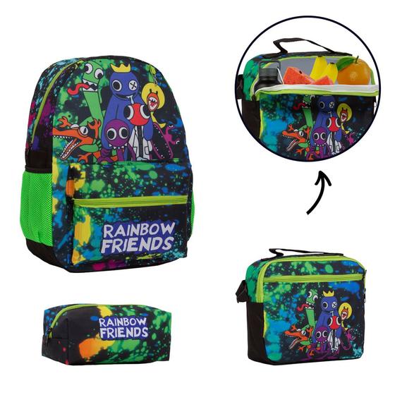 Imagem de Kit Mochila Infantil Grande Rainbow Friends Costas Reforçada