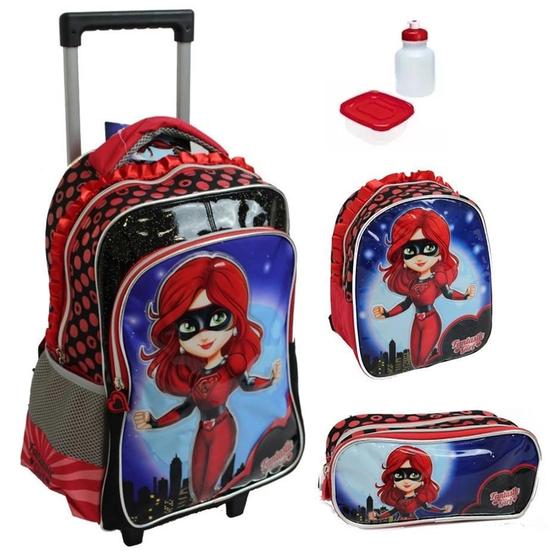 Imagem de Kit Mochila Infantil Heroína Girl Fantástica G Rodinha 2Em 1