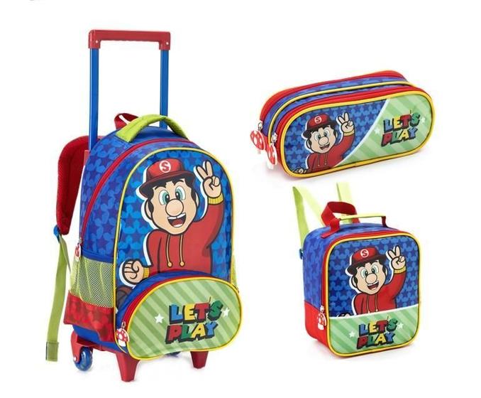 Imagem de Kit Mochila Infantil + Lancheira e Estojo Denlex - 1534