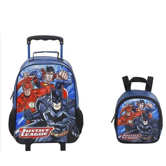 Imagem de Kit Mochila Infantil Lancheira Liga da Justiça Limitless  Xeryus Menino