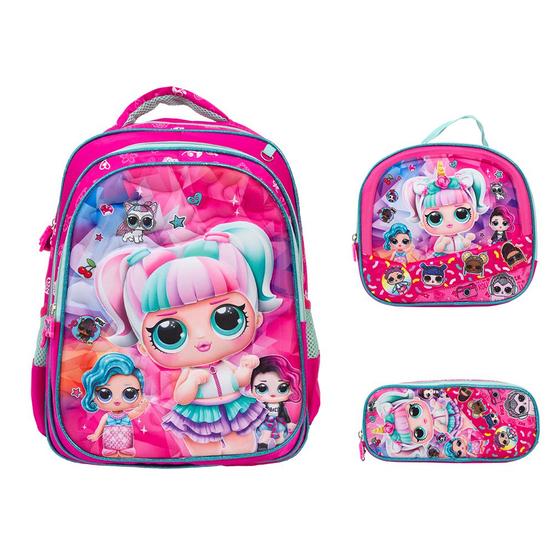 Imagem de Kit Mochila Infantil Lol Surprise Costas 3D Lancheira Estojo