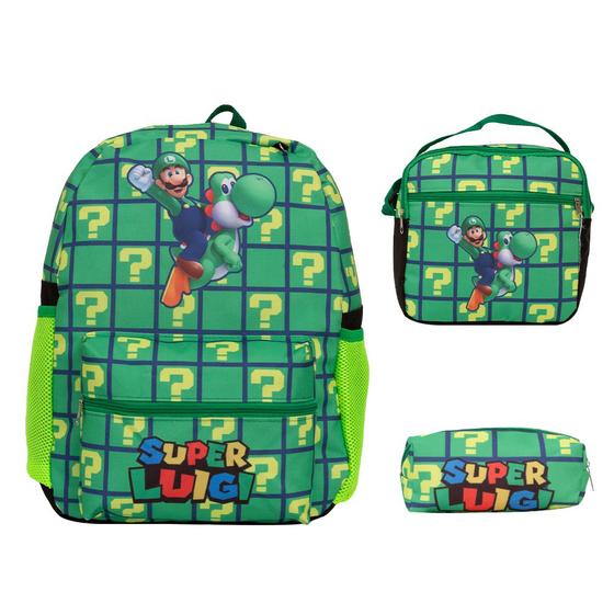 Imagem de Kit Mochila Infantil Luigi Juvenil Costa Envio Imediato