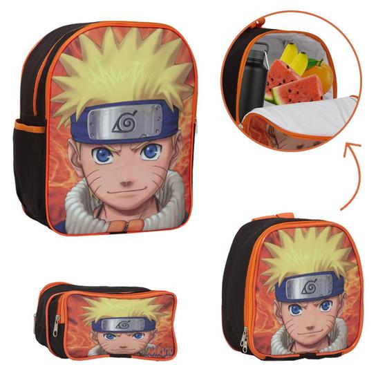 Imagem de Kit Mochila Infantil Masculina Costa Naruto Clássico Juvenil