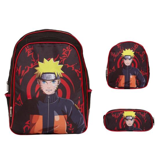 Imagem de Kit Mochila Infantil Masculina Naruto Costas Tam G Lancheira