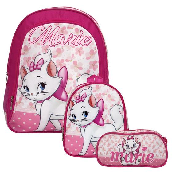 Imagem de Kit Mochila Infantil Menina Gata Marie Tam G Costas Toys 2U