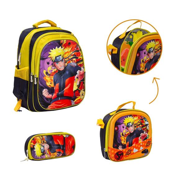 Imagem de Kit Mochila Infantil Menino Costas Naruto Envio Imediato