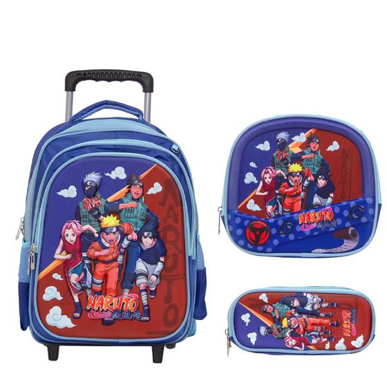 Imagem de Kit Mochila Infantil Naruto Rodinhas Com Lancheira Térmica