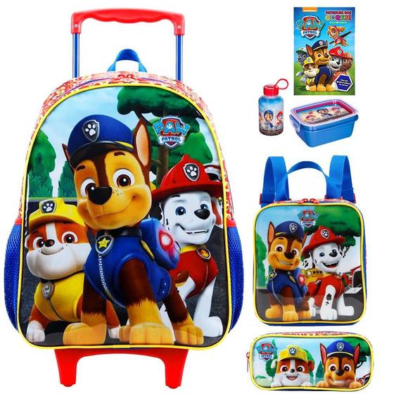 Imagem de Kit Mochila Infantil Patrulha Canina Paw Patrol Rodinhas G