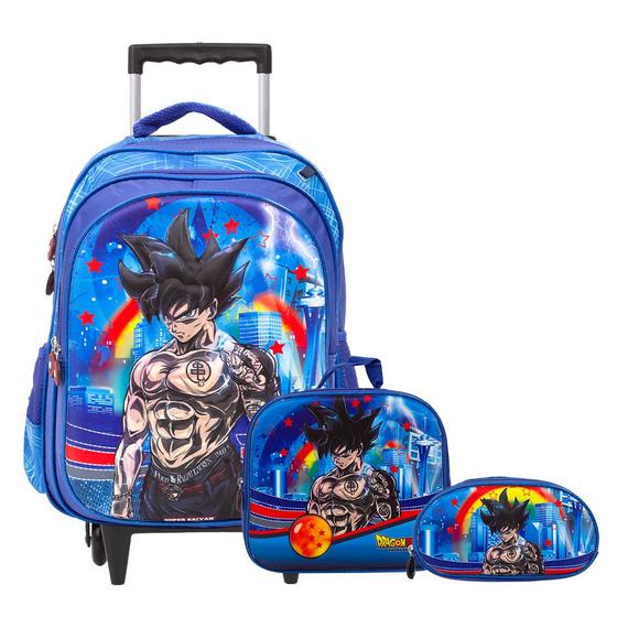 Imagem de Kit Mochila Infantil Rodinha Dragon Ball Anime 3D Toys 2U