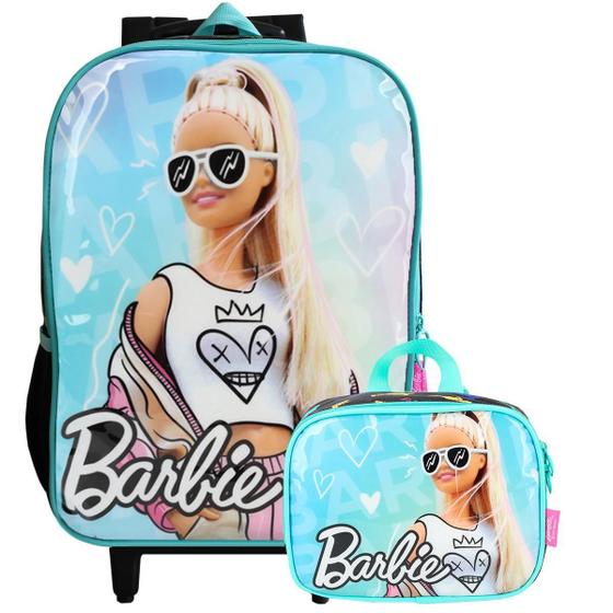 Imagem de Kit Mochila Infantil Rodinhas Com Lancheira Térmica Barbie