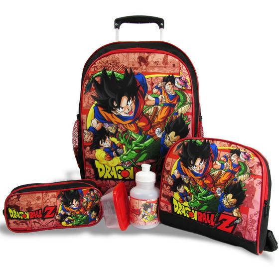 Imagem de Kit Mochila Infantil Rodinhas Dragon Ball Tam G  