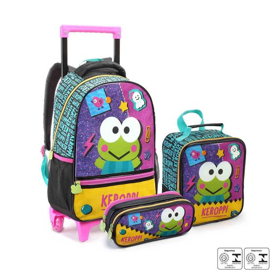 Imagem de Kit Mochila Infantil Rodinhas Escolar Hello Kitty's Friends