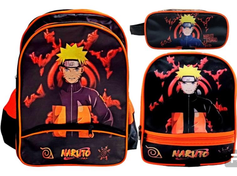 Imagem de Kit Mochila Infantil Rodinhas Patrulha STITCH HULK SONIC NARUTO HOMEM FERRO