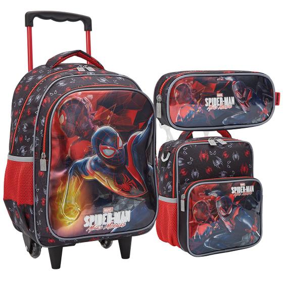 Imagem de Kit Mochila Infantil Spider Man Miles Morales Xeryus