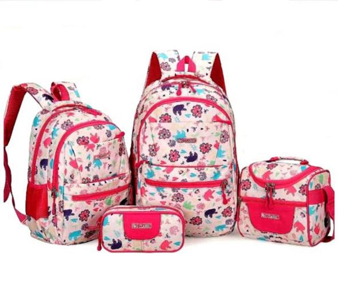Imagem de Kit Mochila Juvenil Infantil Feminino Masculino Escolar 4 Pç