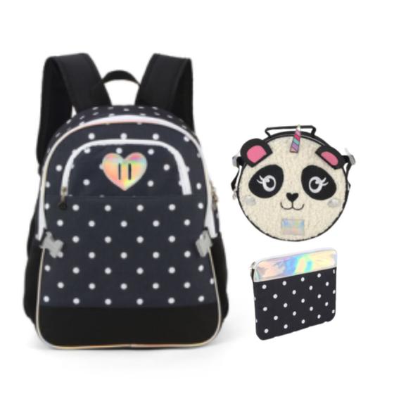 Imagem de Kit Mochila+Lanch+Estojo Luxcel Up4you Panda 46607