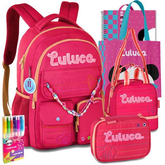 Imagem de Kit Mochila Lancheira Estojo Luluca Escolar Lançamento Nova Coleção 2025