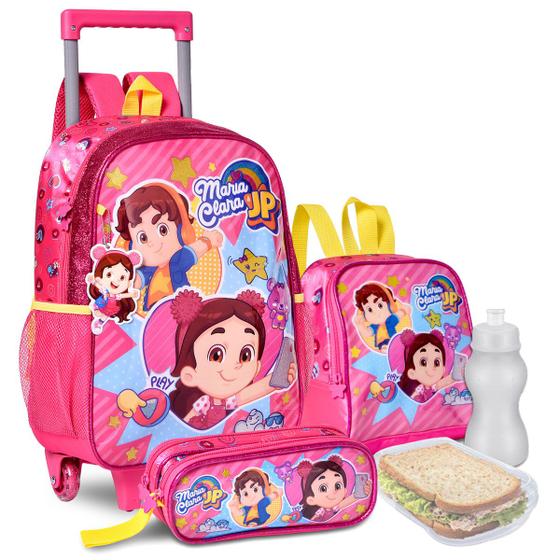 Imagem de Kit Mochila Lancheira Estojo Maria Clara e JP com Estojo e Lancheira Escolar Lançamento