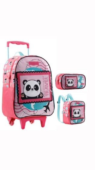 Imagem de Kit Mochila + Lancheira + Estojo Panda Xeryus - Infantil