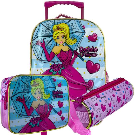 Imagem de Kit Mochila + lancheira + estojo Princesa Debie Ween Kids Winth