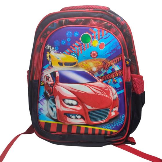 Imagem de Kit mochila led com bolsa Carros lancheira e estojo