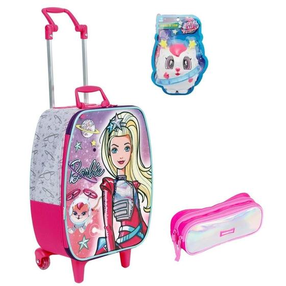 Imagem de Kit Mochila Mala Malinha Barbie Aventura Escolar Infantil G