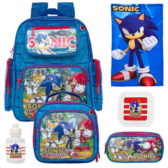 Imagem de Kit Mochila Masculina Costa Sonic Com Lancheira ul 6 Itens