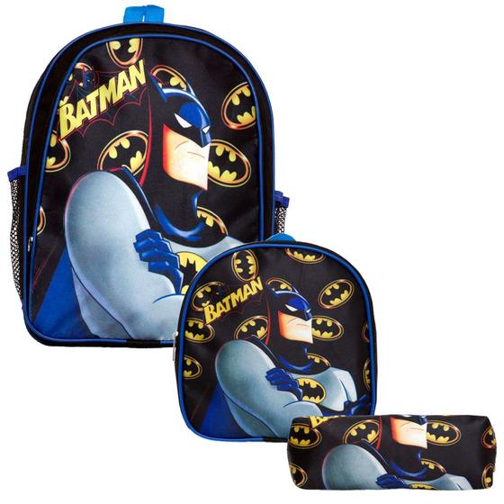 Imagem de Kit Mochila Masculina Grande Infantil Batman Passeio Costas