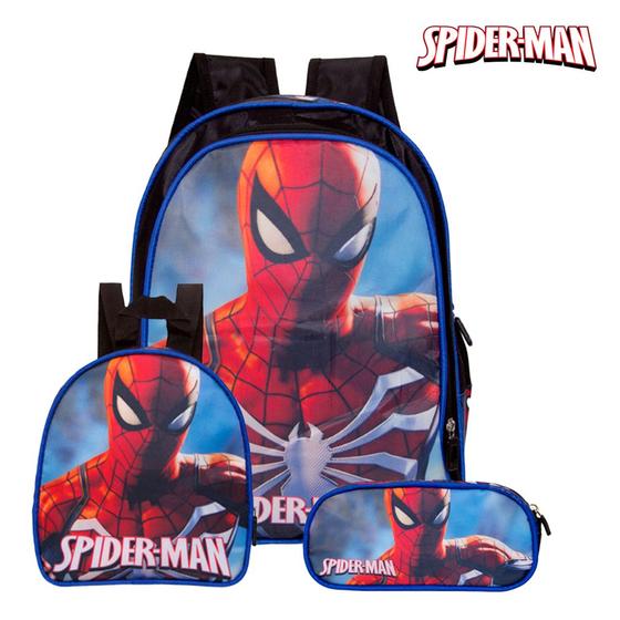 Imagem de Kit Mochila Masculino Infantil Spider Man G Escolar Costa