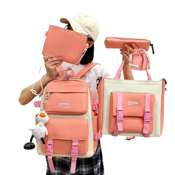 Imagem de Kit Mochila Maternidade Menino Menina Bebe Lançamento 5 Peças Estojo Bolsinha Com Alça Transversal