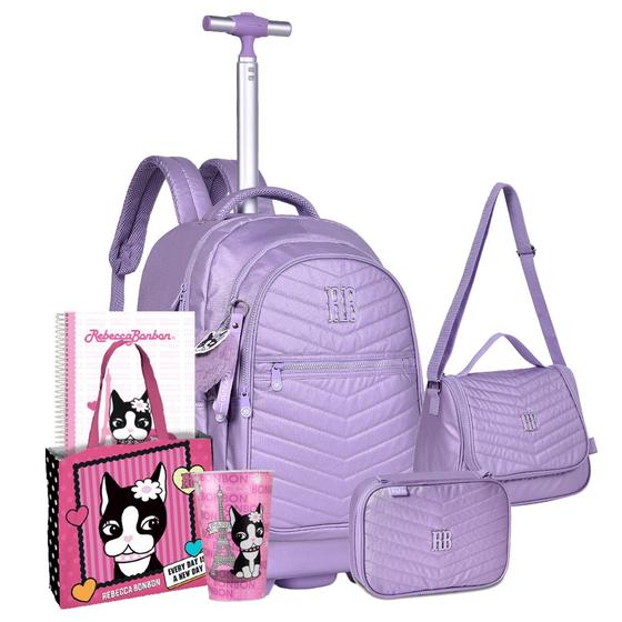 Kit Mochila Metalizada Estojo Lancheira Rodinha Rebecca Bonbon RB Caderno Bolsa Copo Meninas é ruim? Kit Mochila Metalizada Estojo Lancheira Rodinha Rebecca Bonbon RB Caderno Bolsa Copo Meninas é boa?