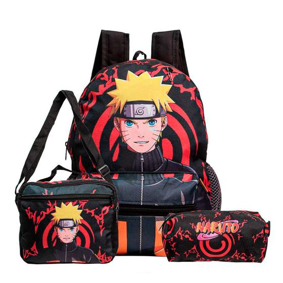 Kit Mochila Naruto infantil com Lancheira Térmica e Estojo Escolar Menor preço em Kit Mochila Naruto infantil com Lancheira Térmica e Estojo Escolar