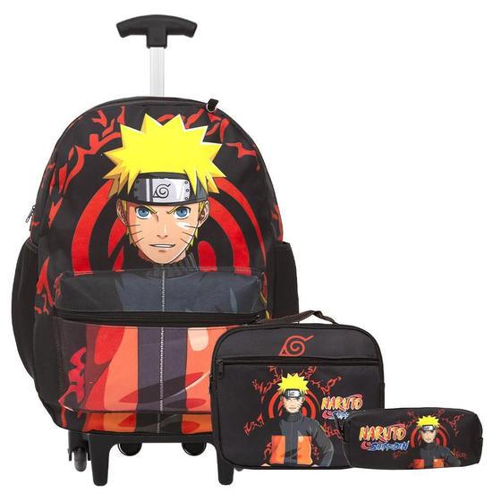 Imagem de Kit Mochila Naruto Rodinhas + Lancheira + Estojo - Toys 2U