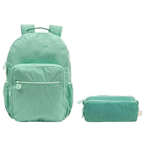 Imagem de Kit Mochila Necesserie Bolsa e Estojo Feminina Passeio Escolar