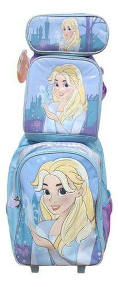 Imagem de Kit Mochila Para Meninas Estojo Lancheira Frozen De Rodinhas - D'PRESENTES