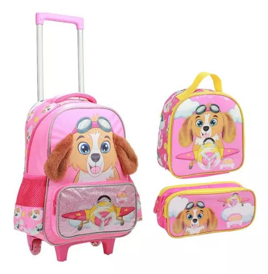 Imagem de Kit Mochila Patrulha Canina Infantil Rodinhas +LANCHEIRA +ESTOJO MIF5331 YEPP