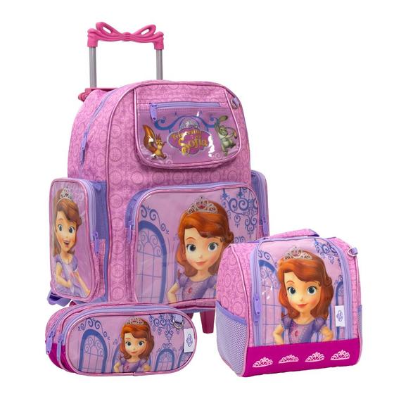 Imagem de Kit Mochila Princesa Sofia Com Estojo e Lancheira Térmica