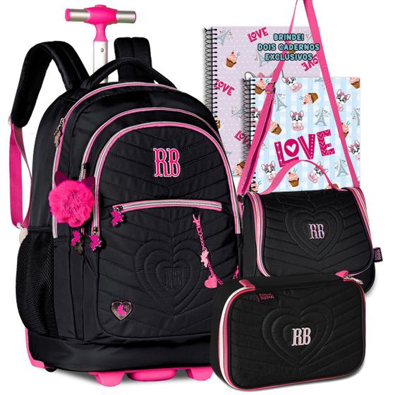Kit Mochila Rb Rebecca Bonbon Escolar Infantil de Carrinho Rodinha ...