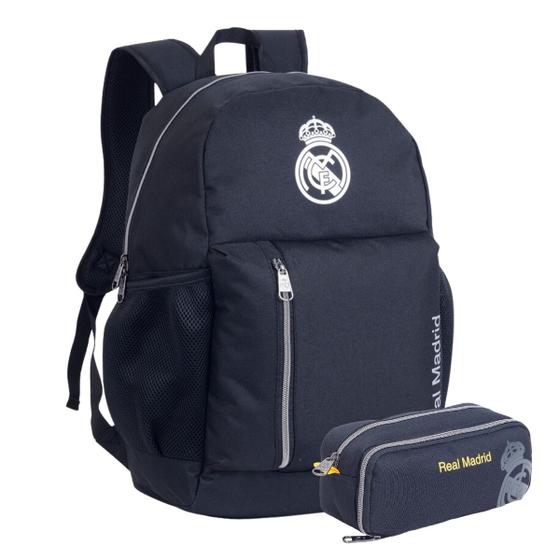 Imagem de Kit Mochila Real Madrid Costas Esportivo Estojo Oficial