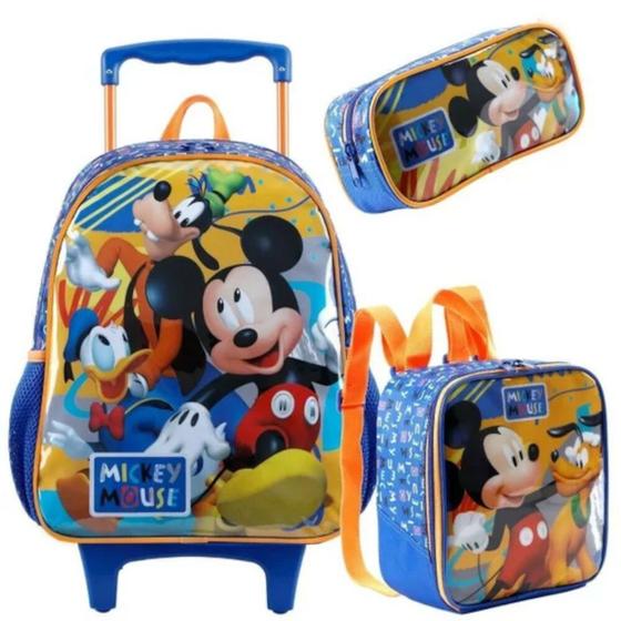 Imagem de Kit mochila rod lancheira estojo mickey amigos-xeryus