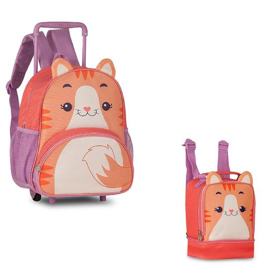 Kit Mochila Rodinha 13 e Lancheira Pets Gatinha Clio Style Menor preço em Kit Mochila Rodinha 13 e Lancheira Pets Gatinha Clio Style