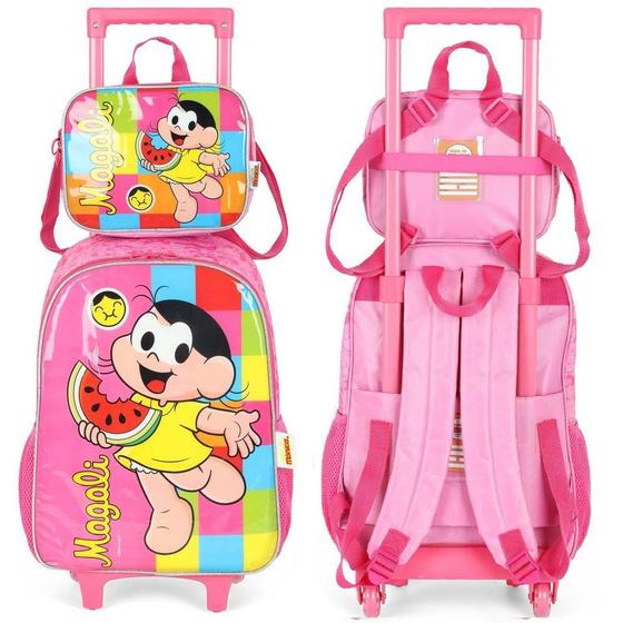 Imagem de Kit Mochila Rodinha Costas Turma da Monica Magali +Lancheira