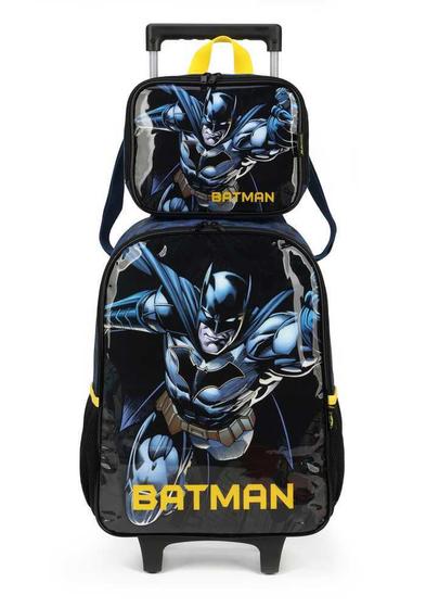 Imagem de Kit Mochila Rodinha e Lancheira Infantil Batman Luxcel 39252