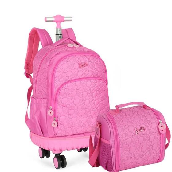 Imagem de Kit Mochila Rodinha e Lancheira Juvenil Barbie By Luxcel Ref 47712