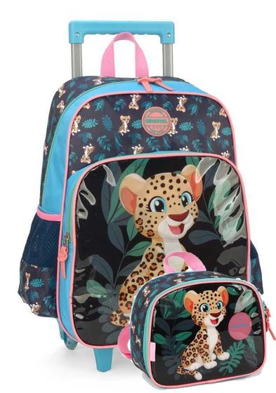 Imagem de Kit Mochila Rodinha e Lancheira Linha Animals Up4You 39382