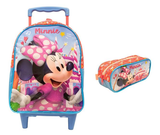 Imagem de Kit Mochila Rodinha G Minnie Disney Com Estojo Escolar 10550